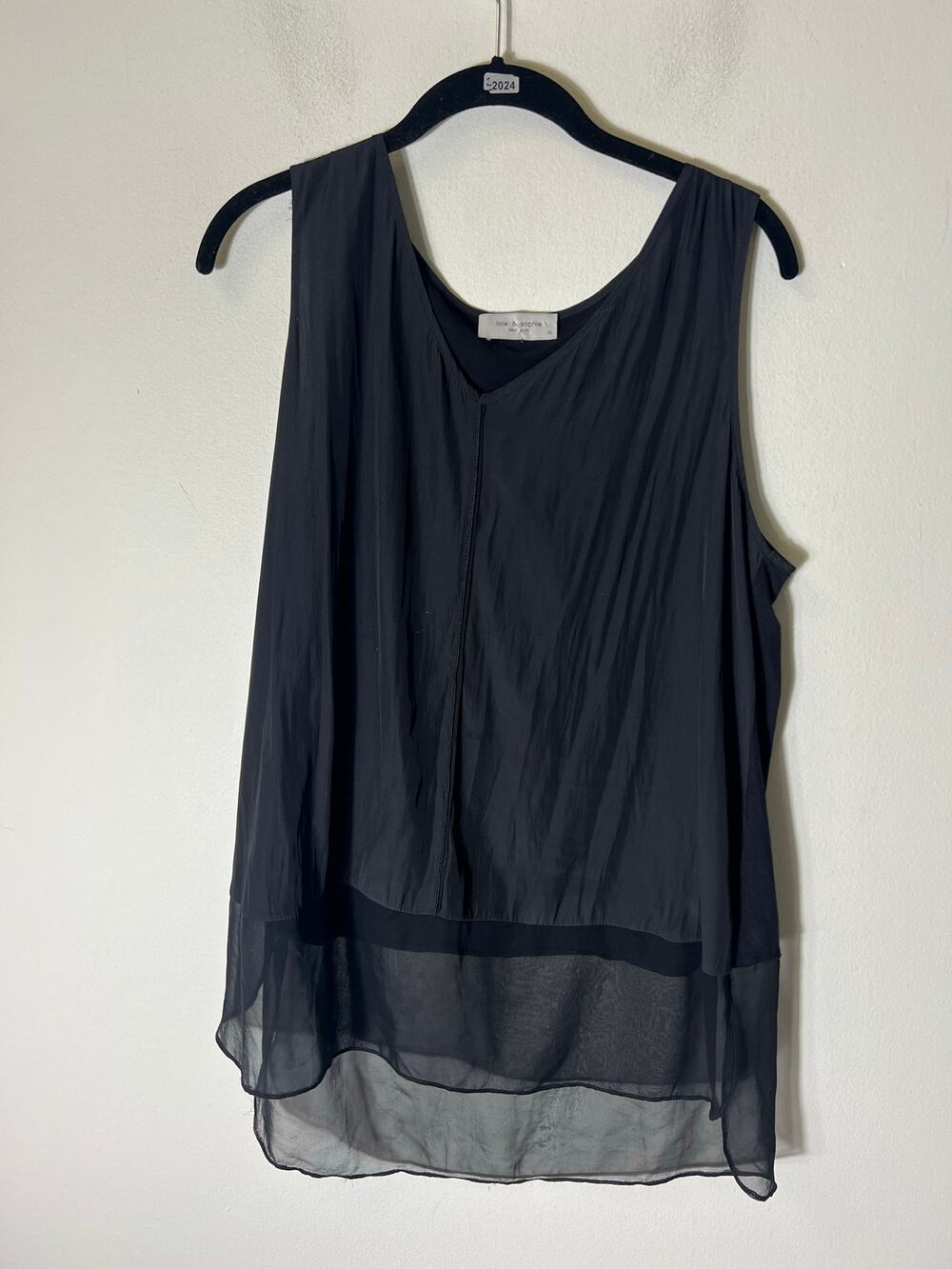 Lola and Sophie Black Loose Fit Sleeveless Tunic Sz XL
